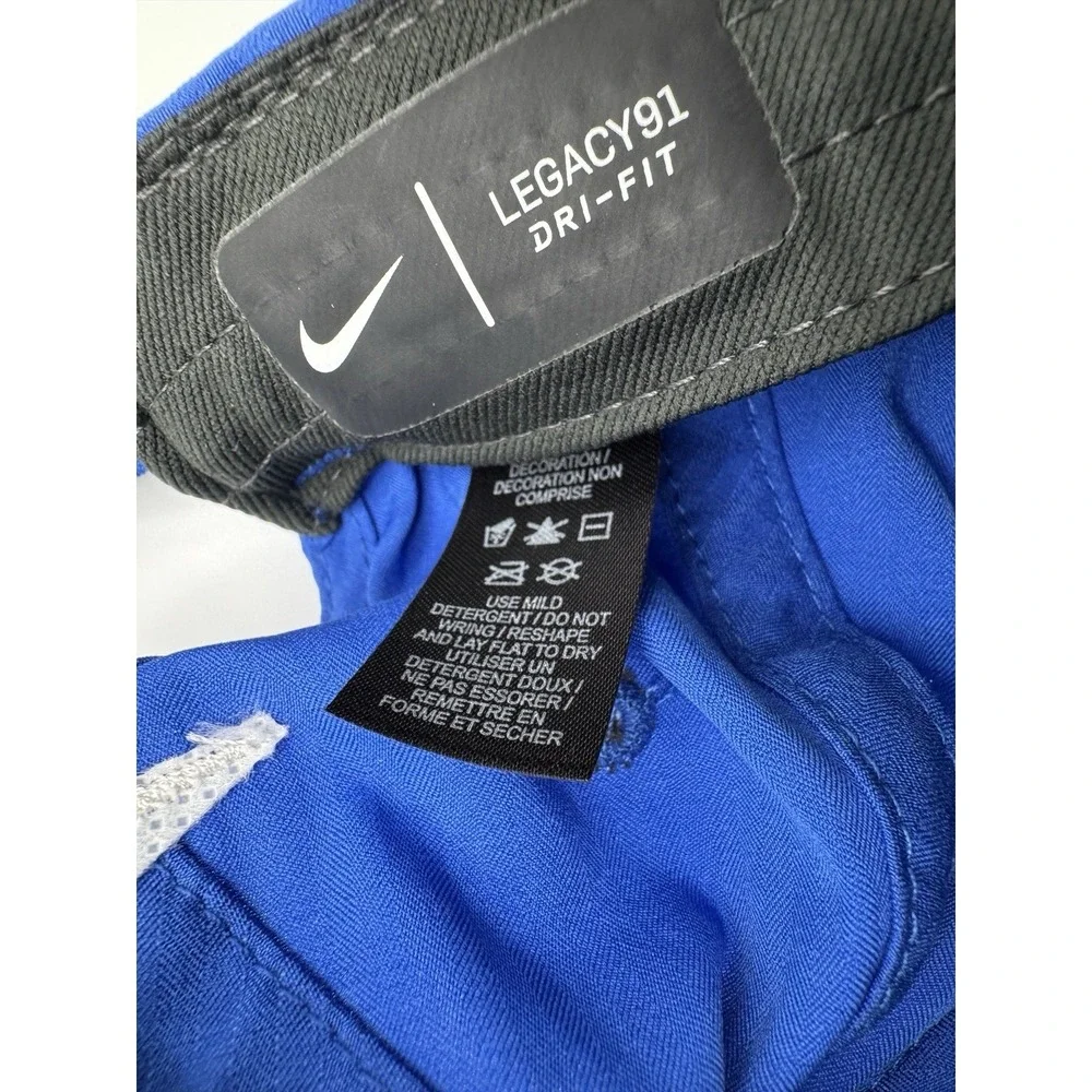 Nike Dri-Fit Legacy 91 Strapback Hat Blue White Adjustable Adult Dad Cap
